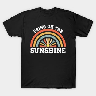 Vintage Retro Summer Sunset Rainbow Bring On The Sunshine T-Shirt